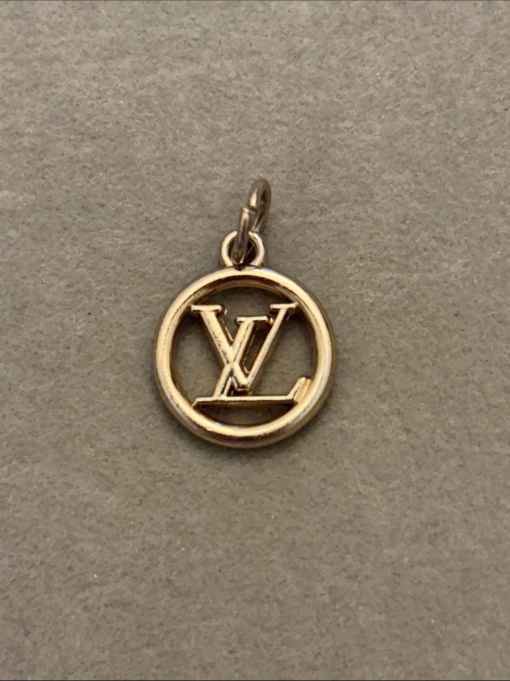 Gold Round Logo Charm Pendant